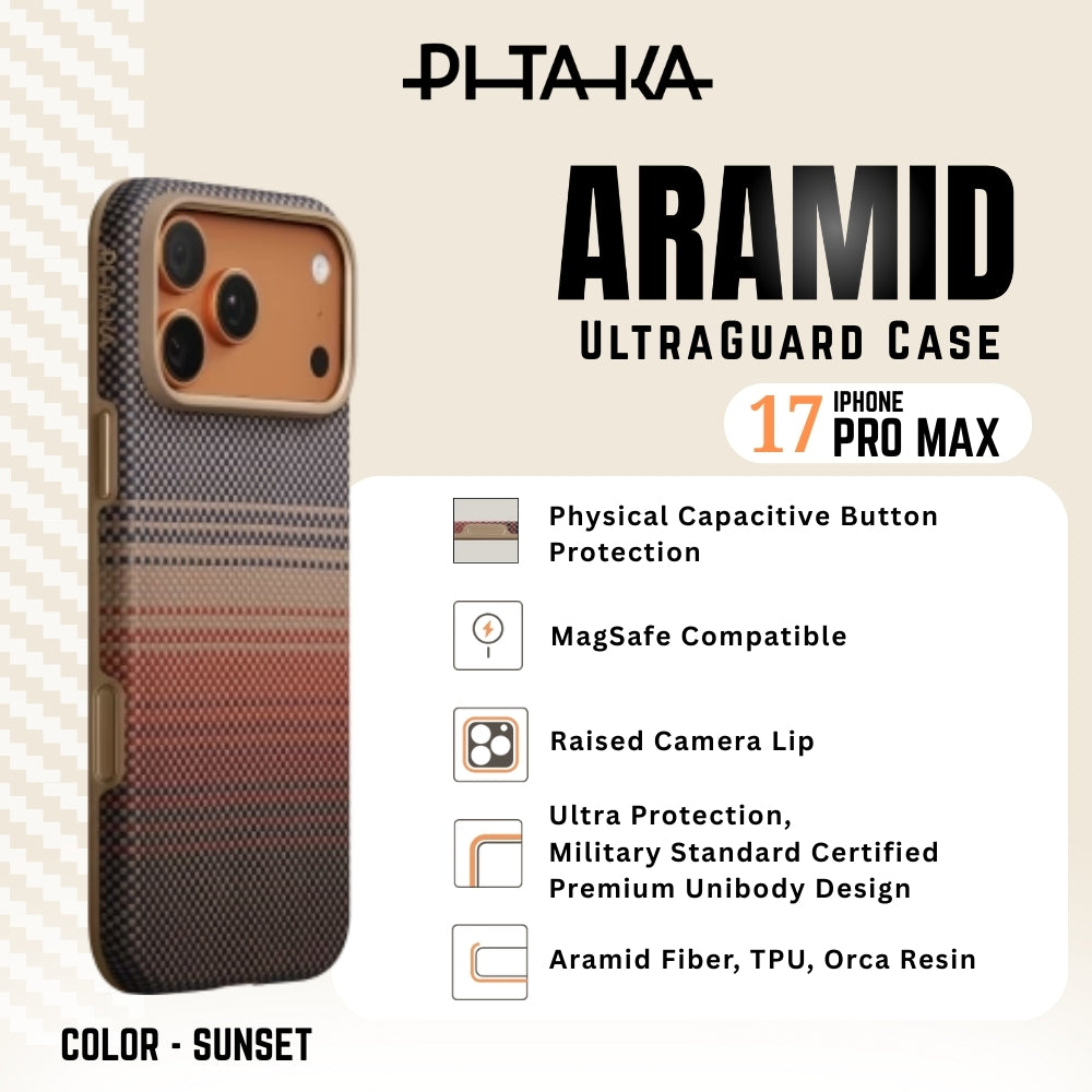 PITAKA - Aramid UltraGuard Case For iPhone 17 Pro Max - Sunset
