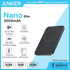ANKER - Nano Slim 5000mAh Magsafe Power Bank - Black