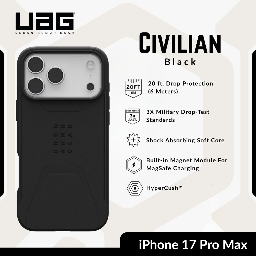UAG - Civilian MagSafe Case For iPhone 17 Pro Max - Black