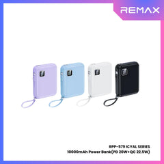 REMAX RPP-579 Icyal Series 10000mAh PD+QC Fast Charging Power Bank(PD 20W+QC 22.5W) - White