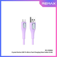 REMAX - RC-C096M Crystal Series USB to Micro Fast Charging Data Cable (2.4A) - Purple