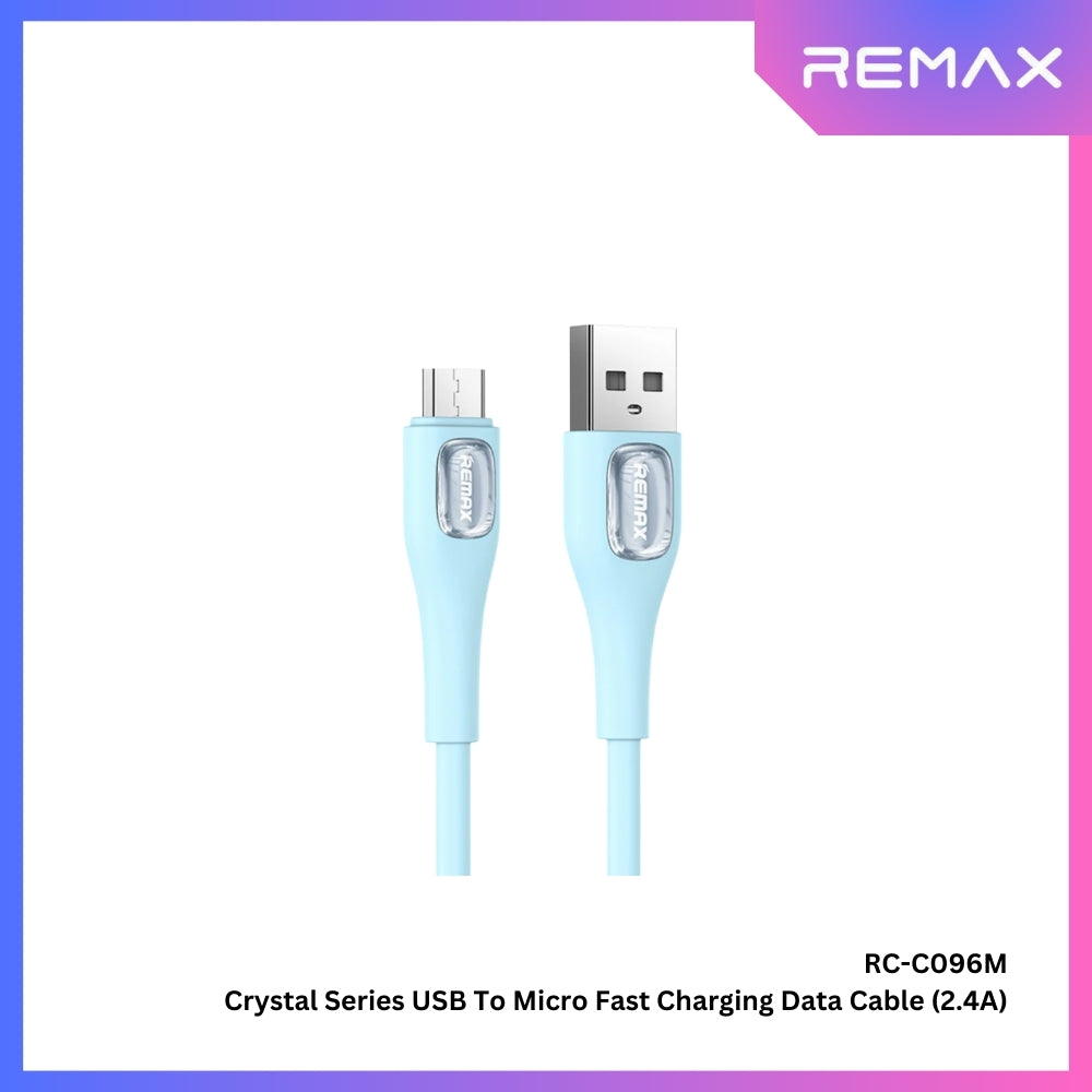 REMAX - RC-C096M Crystal Series USB to Micro Fast Charging Data Cable (2.4A) - Blue