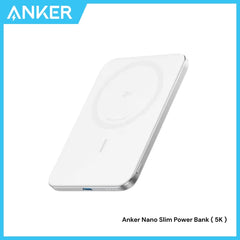 ANKER - Nano Slim 5000mAh Magsafe Power Bank - White
