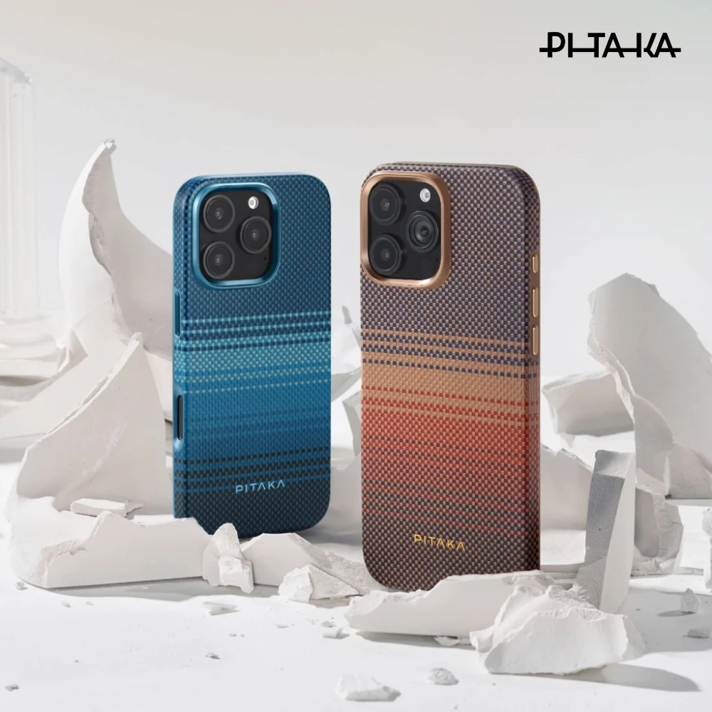 PITAKA - iPhone 16 Pro Case ( Sunset Moonrise Tactile Woven ) - Moonrise