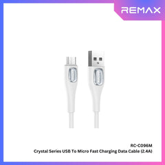 REMAX - RC-C096M Crystal Series USB to Micro Fast Charging Data Cable (2.4A) - White