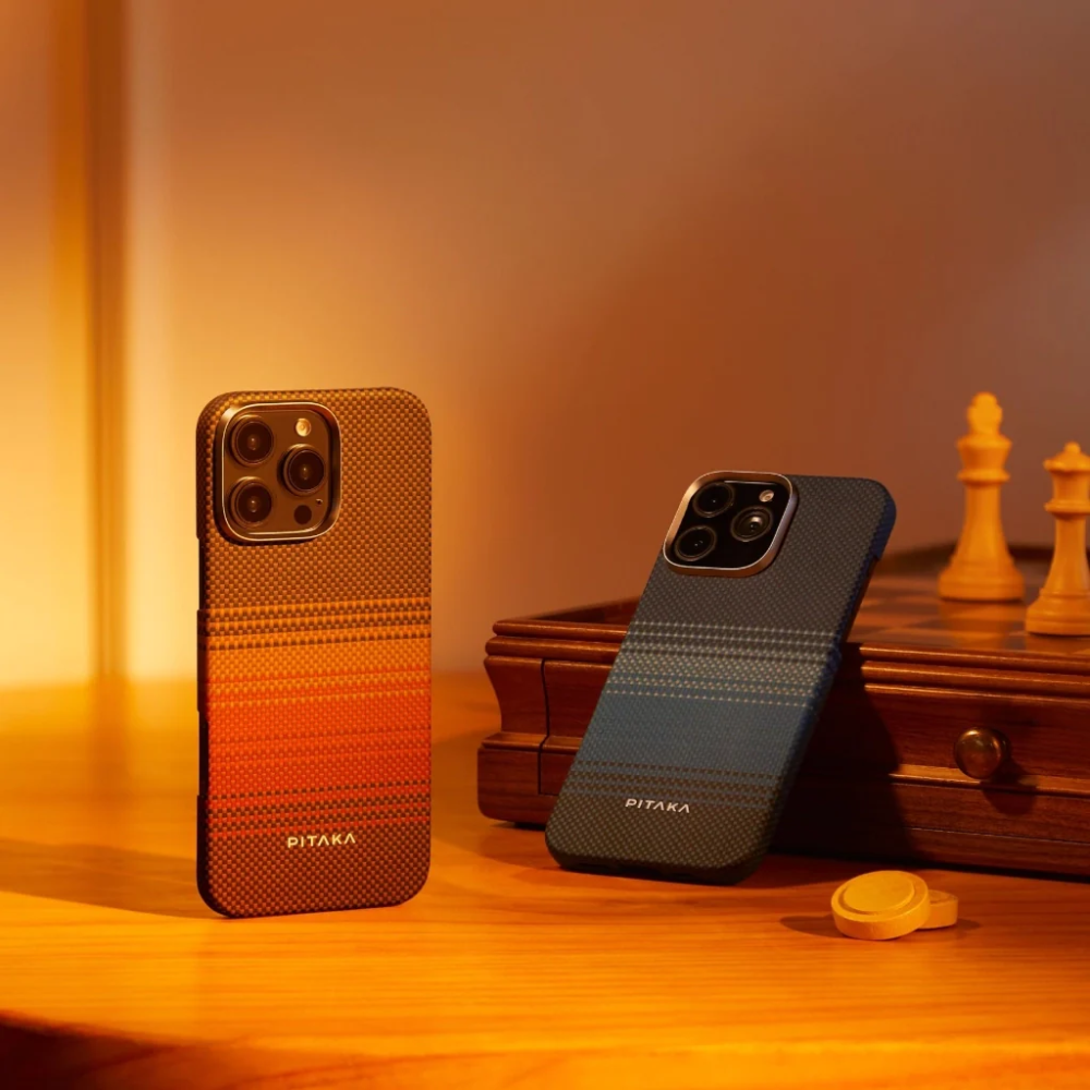 PITAKA - iPhone 16 Pro Case ( Sunset Moonrise Tactile Woven ) - Sunset