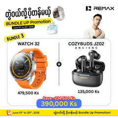 [ Bundle ] REMAX Watch 32 Smart Watch + REMAX CozyPods JZ02 ANC+ENC Earbuds