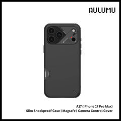 Aulumu - A17 Slim Shockproof Case For iPhone 17 Pro Max | Magsafe | Camera Control Cover - Black