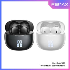 REMAX - CozyBuds W39 V5.4 Digital Display Bluetooth Wireless Earbuds - White