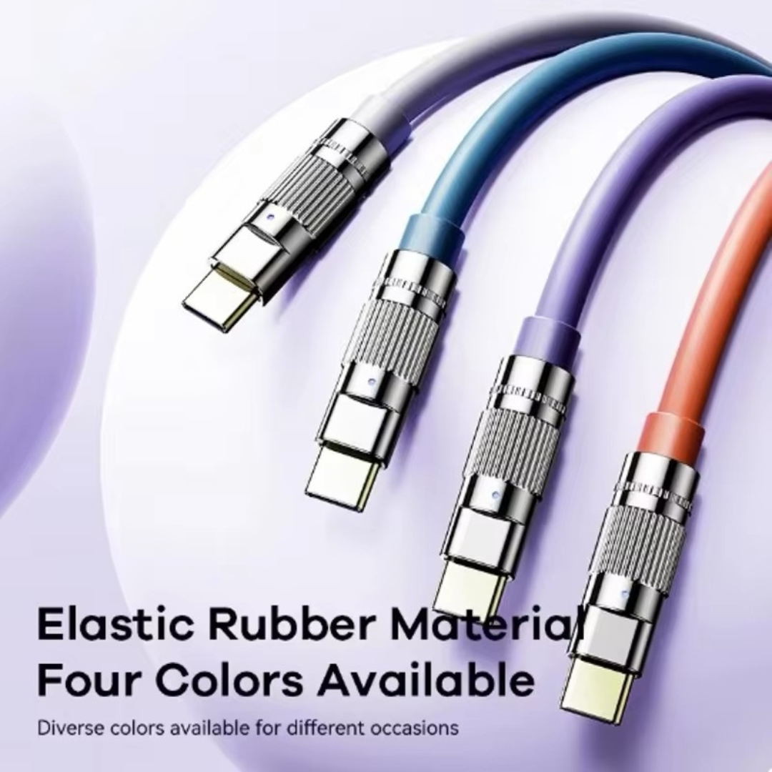 REMAX RC-C055 C-C WEFON SERIES 100W ZINC-ALLOY ELASTIC DATA CABLE WITH LIGHT TYPE C TO TYPE C