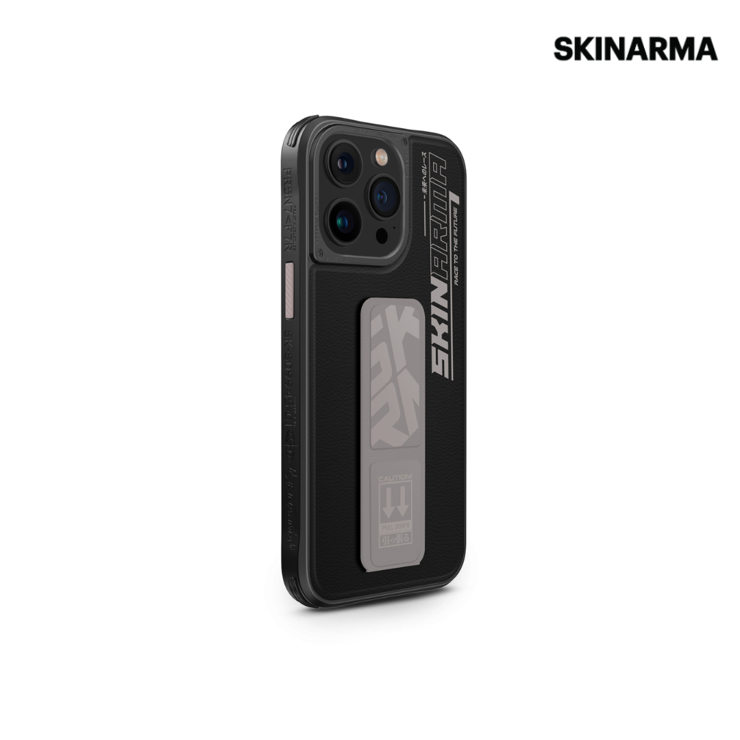 Skinarma iPhone 15 Pro Max Slate (Grip-Stand) Case - Grey