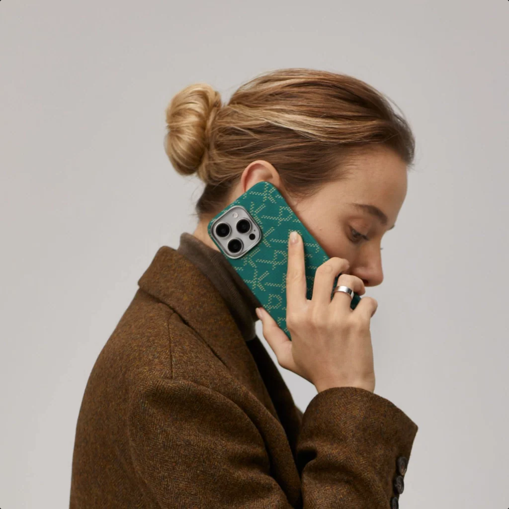 PITAKA - Monogram Tactile Woven Case For iPhone 16 Pro Max - Gold/Green