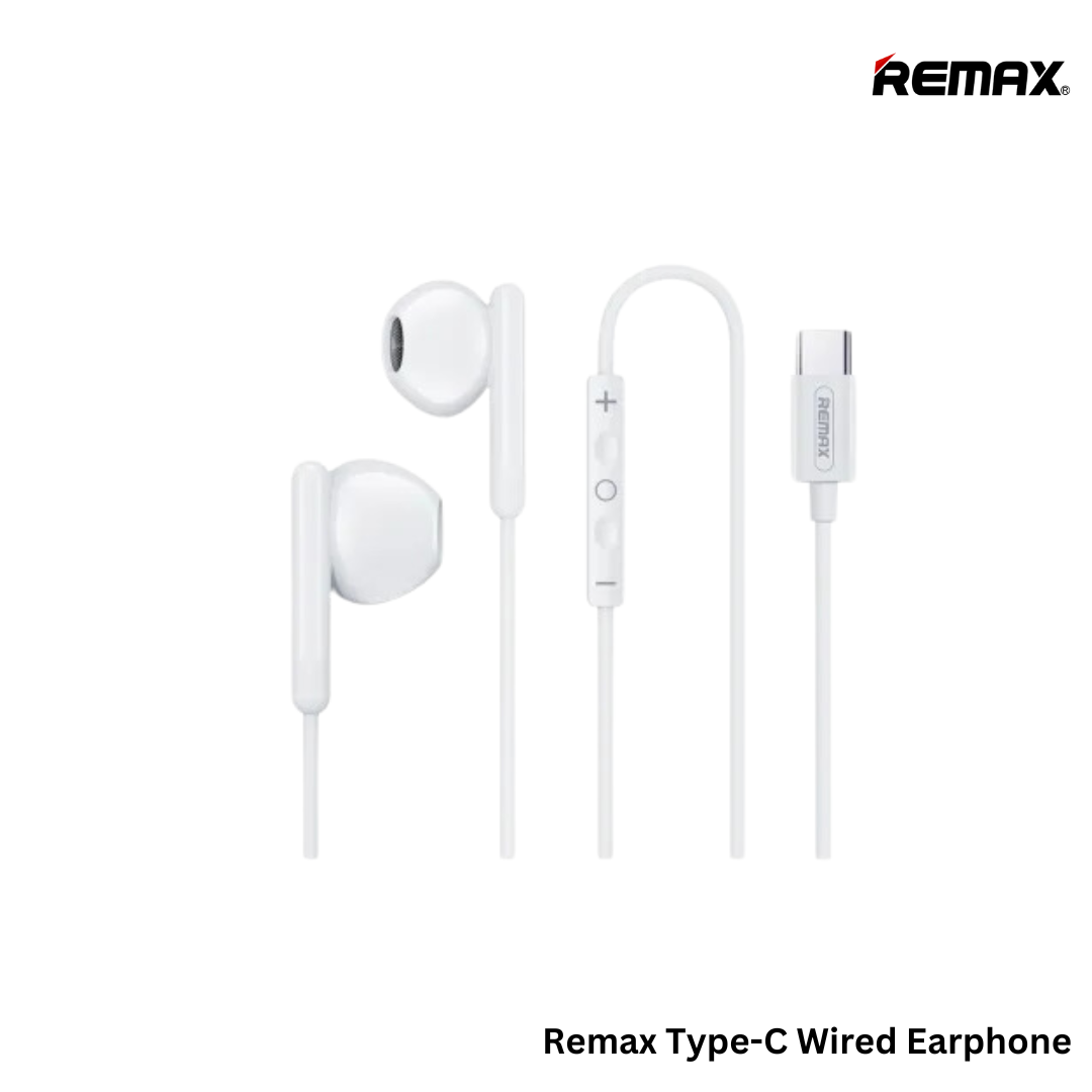 REMAX RM-522A Type-C Wired Earphones for Music & Call (White)