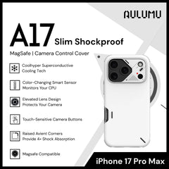Aulumu - A17 Slim Shockproof Case For iPhone 17 Pro Max | Magsafe | Camera Control Cover - White