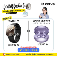 [ Bundle ] REMAX Watch 28 Smart Watch + REMAX CozyBuds W29 OWS Earbuds