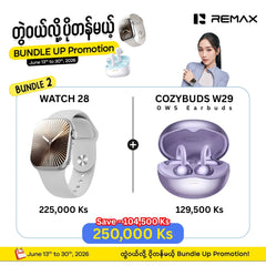 [ Bundle ] REMAX Watch 28 Smart Watch + REMAX CozyBuds W29 OWS Earbuds