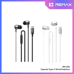 REMAX - RM-03A Type-C Capsule Wired Earphone - Black