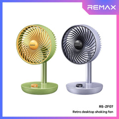 REMAX - RS-ZF07 Retro Shaking Desktop Fan (3600mAh) - Blue