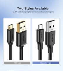 Ugreen US289 USB 2.0A to Micro USB Cable Nickel Plating 1.5M - Black