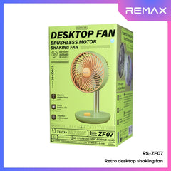 REMAX - RS-ZF07 Retro Shaking Desktop Fan (3600mAh) - Blue