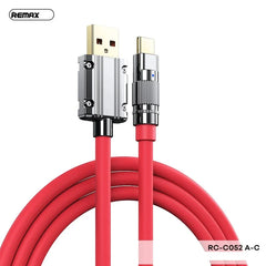 REMAX RC-C052 A-C WEFON SERIES 66W ALL-COMPATIBLE ZINC-ALLOY ELASTIC DATA CABLE WITH LIGHT FOR TYPE-C