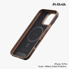 PITAKA - iPhone 16 Pro Case ( Sunset Moonrise Military-Grade Protective ) - Sunset
