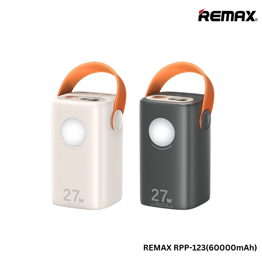 REMAX RPP-123 Gutitan Series 60000mAh Outdoor Power Bank With Light(27W+22.5W)(PD+QC) Power Bank (27W)