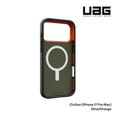 UAG - Civilian MagSafe Case For iPhone 17 Pro Max - Olive/Orange
