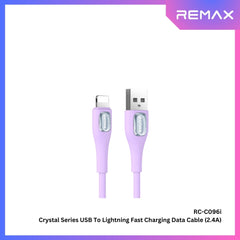 REMAX - RC-C096i Crystal Series USB to Lightning Fast Charging Data Cable ( 2.4A ) - Purple