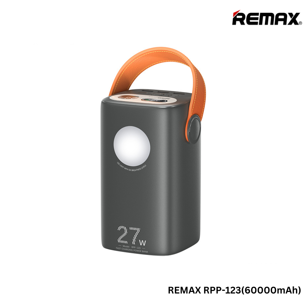 REMAX RPP-123 Gutitan Series 60000mAh Outdoor Power Bank With Light(27W+22.5W)(PD+QC) Power Bank (27W)