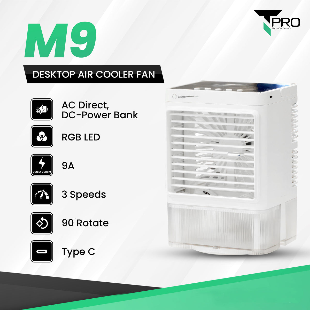T PRO M9 DESKTOP AIR COOLER FAN (9W)