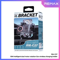 REMAX - RM-C27 15W Smart Dual Motor Rotating Wireless Car Holder - Black