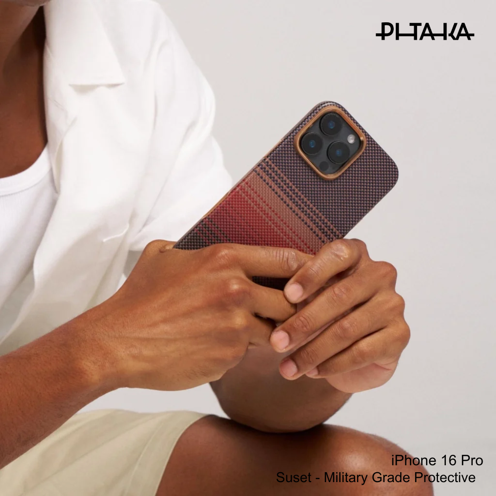 PITAKA - iPhone 16 Pro Case ( Sunset Moonrise Military-Grade Protective ) - Sunset