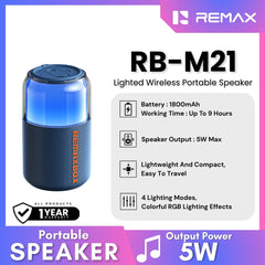 REMAX - RB-M21 Lighted Wireless Portable Speaker (5W) - Blue