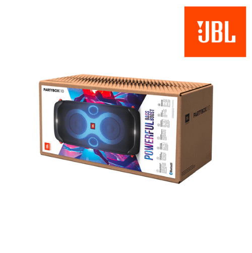 JBL Partybox 110 Portable party speaker with 160W powerful sound, built-in lights and splashproof design.