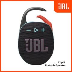 JBL - Clip 5 Portable Bluetooth Speaker - Black & Orange