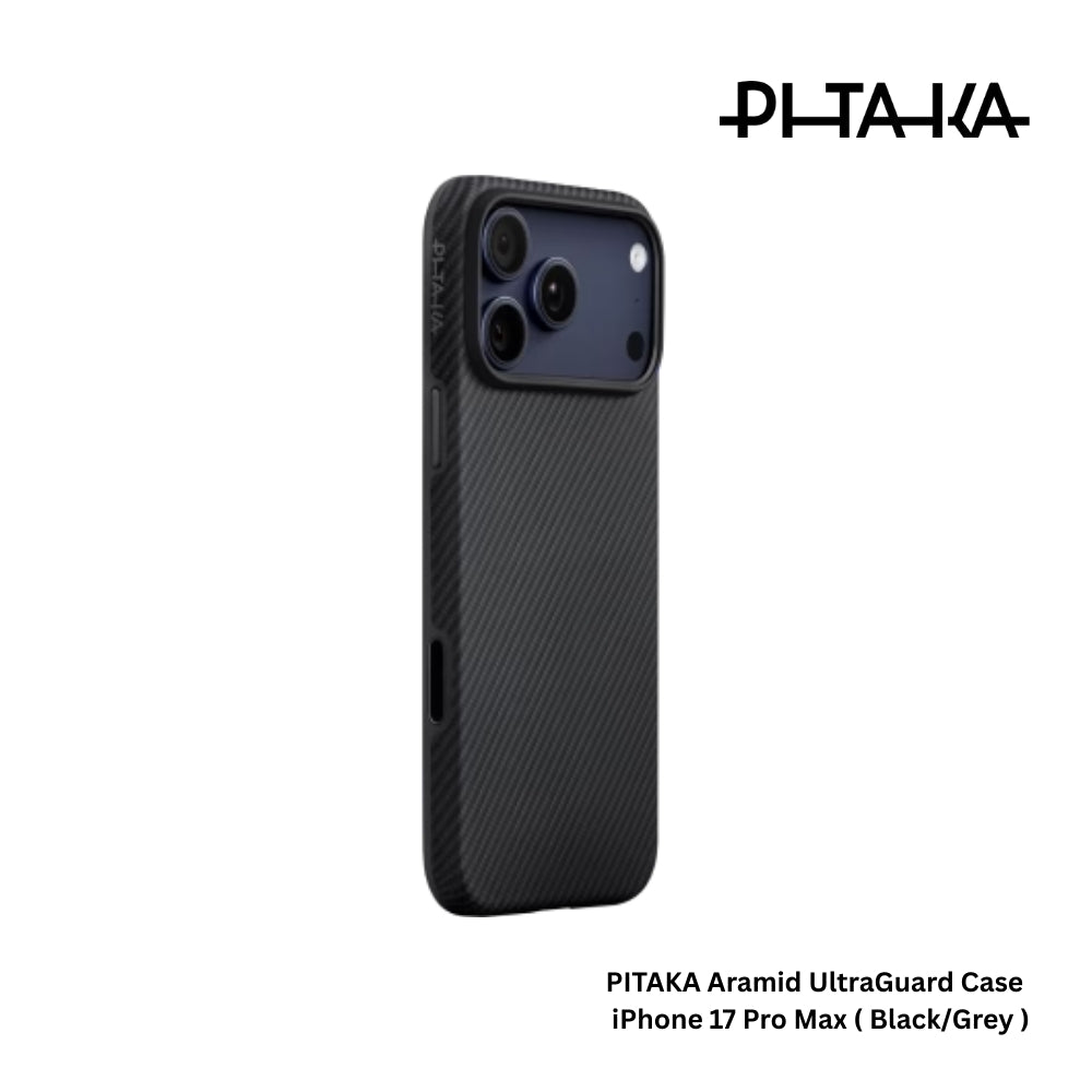PITAKA - Aramid UltraGuard Case For iPhone 17 Pro Max - Black/Grey