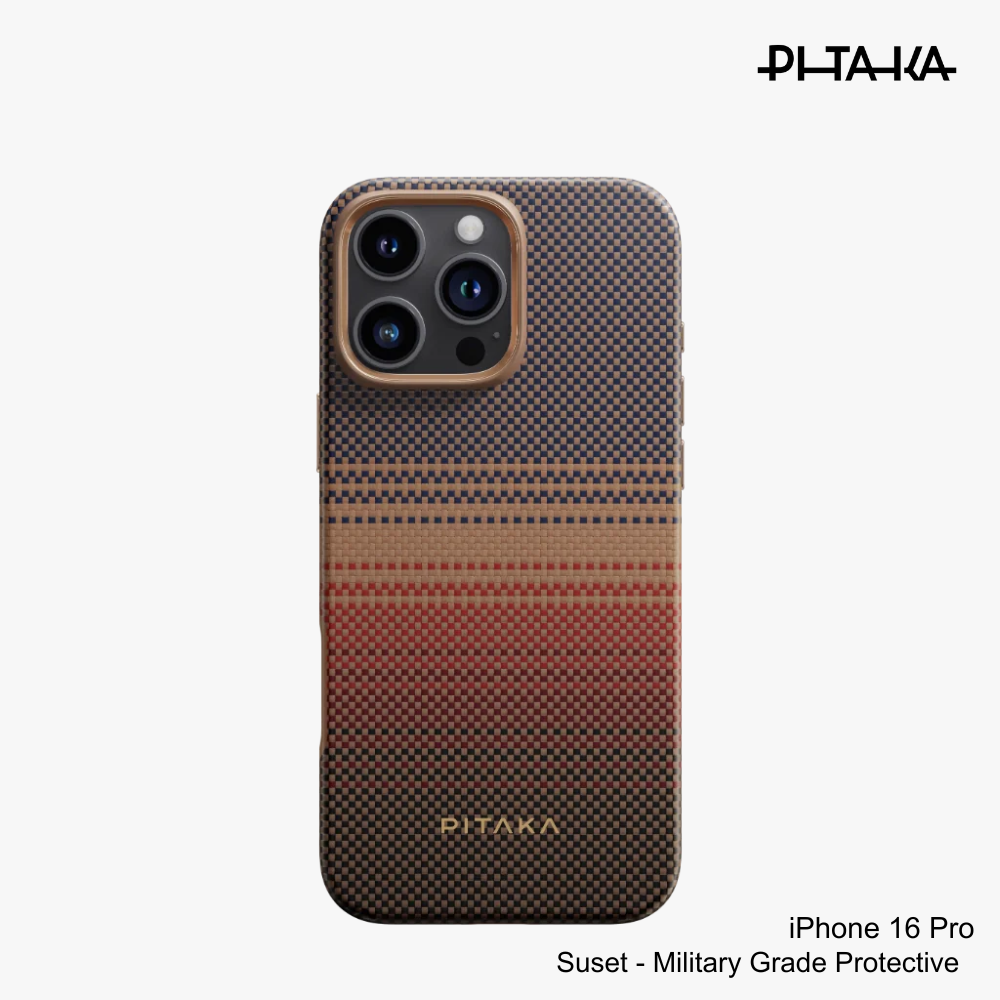 PITAKA - iPhone 16 Pro Case ( Sunset Moonrise Military-Grade Protective ) - Sunset