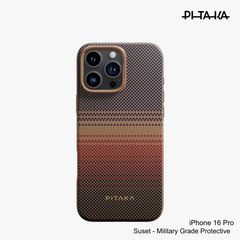 PITAKA - iPhone 16 Pro Case ( Sunset Moonrise Military-Grade Protective ) - Sunset