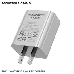 GADGET MAX - PD101 20W PD Type- C Charger - Grey