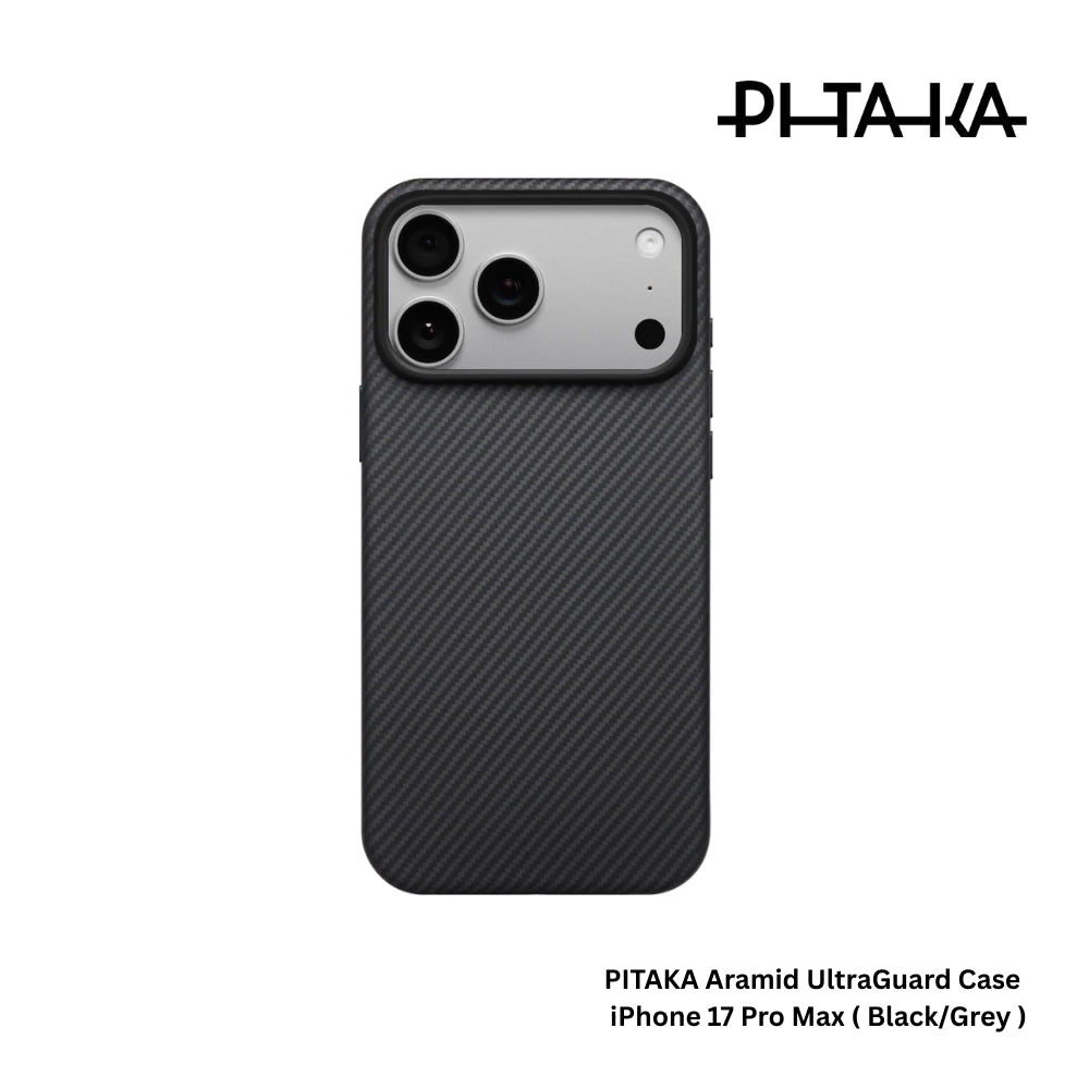 PITAKA - Aramid UltraGuard Case For iPhone 17 Pro Max - Black/Grey