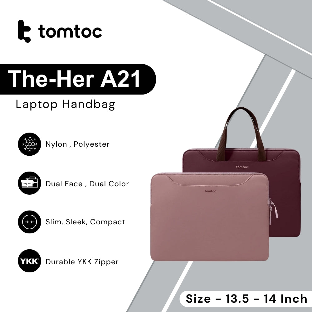 TOMTOC - TheHer-A21 Laptop Handbag ( 13.5 - 14 Inch ) - Raspberry