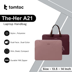 TOMTOC - TheHer-A21 Laptop Handbag ( 13.5 - 14 Inch ) - Raspberry