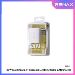 REMAX - U02i Hidden 30W 2 In 1 GAN Charger ( PD+QC ) - White