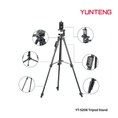 YUNTENG - YT-5208 Tripod Phone Stand - Black
