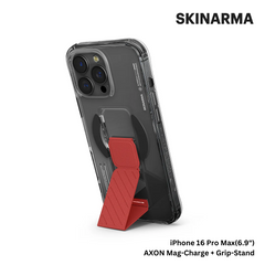 SKINARMA - iPhone 16 Pro Max 6.9" AXON Mag-Charge and Grip-Stand Case - Black