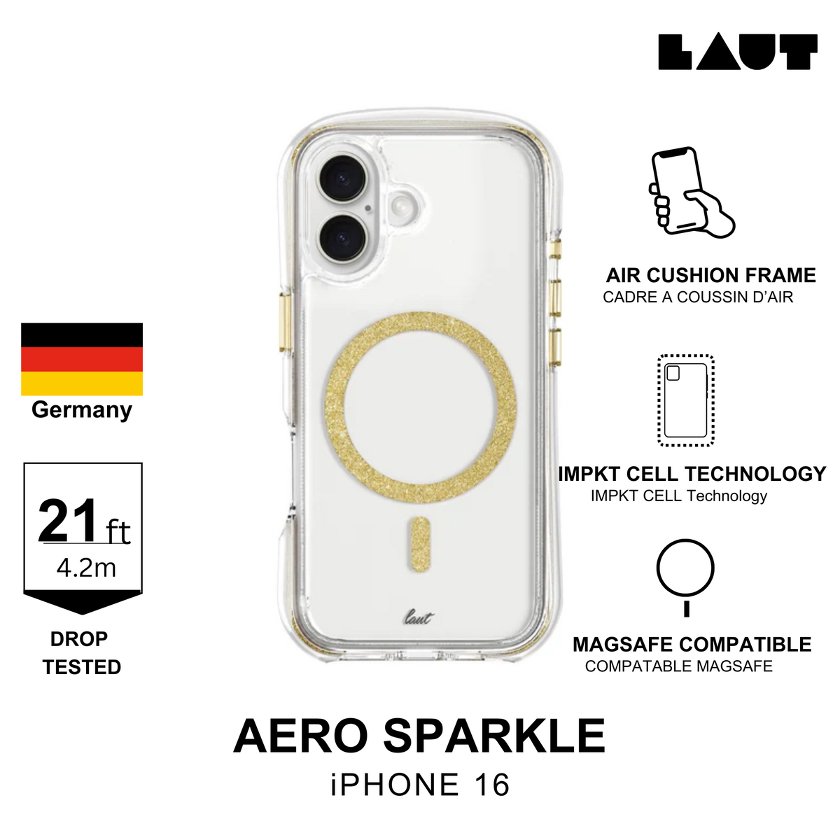 LAUT Aero Sparkle iPhone 16