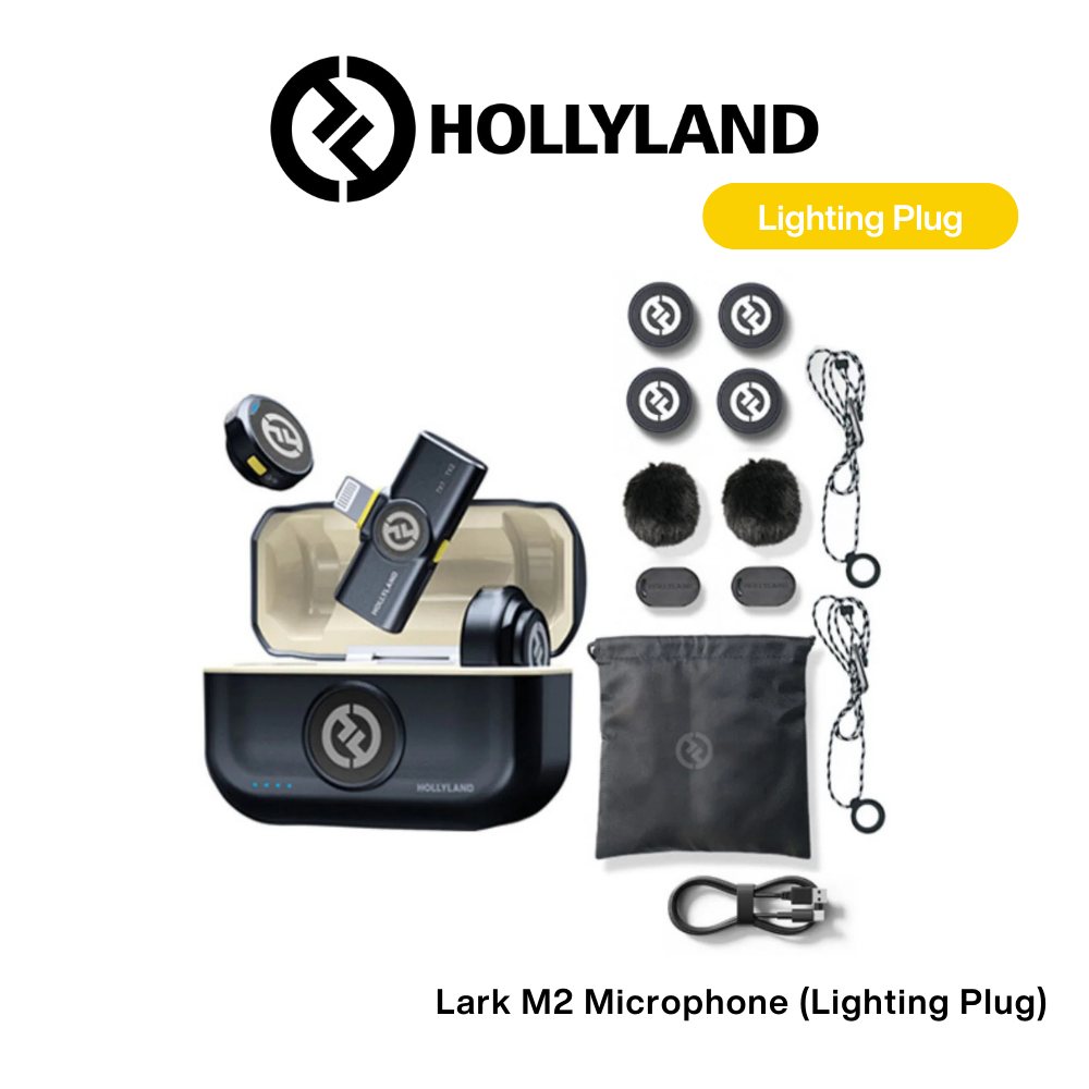 Hollyland - Lark M2 with Lighting Plug Wireless Lavalier Microphone with LightningPlug (Duo,Shine Charcoal)