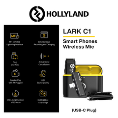 Hollyland - Lark C1 Duo-USB-C Wireless Lavalier Microphone - Black