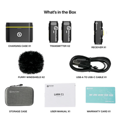 Hollyland - Lark C1 Duo-USB-C Wireless Lavalier Microphone - Black